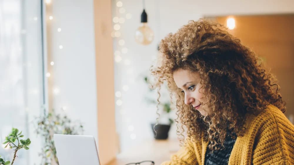 An online shopper at her computer