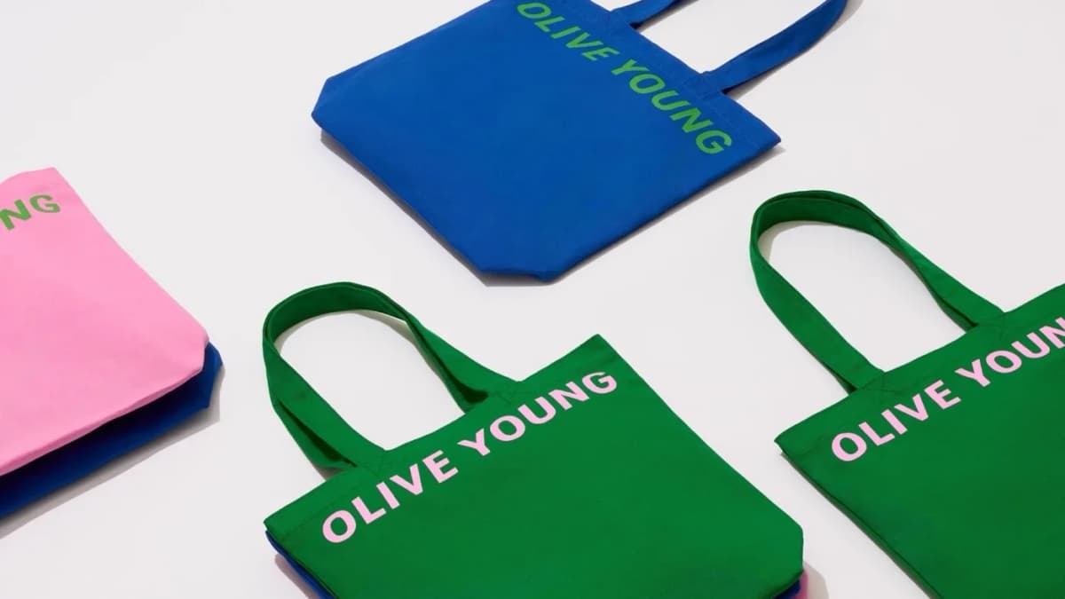 OLIVE YOUNG branded tote bags — BAZZAAL case study
